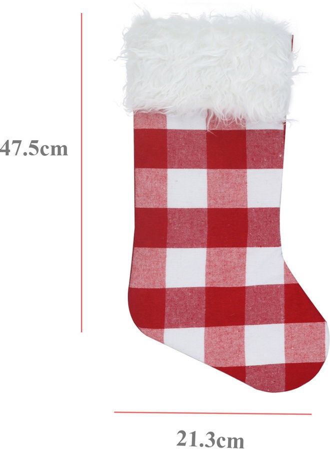 2-Piece Plaid Pattern Hanging Stockings Set Multicolour 47.5x21.3cm - Image 4
