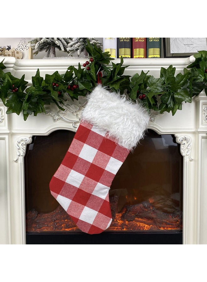 2-Piece Plaid Pattern Hanging Stockings Set Multicolour 47.5x21.3cm - Image 5