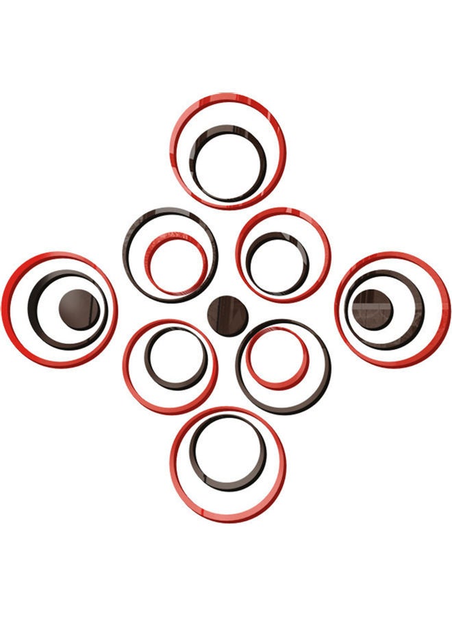 19 قطعة من ملصقات ثلاثية الأبعاد من الأكريليك بتصميم عاكس مستدير الشكل أحمر وأسود 15.00x0.50x15.00سم - Image 1