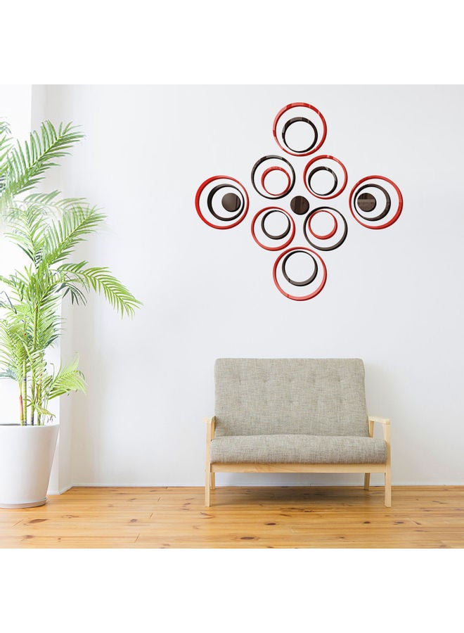 19 قطعة من ملصقات ثلاثية الأبعاد من الأكريليك بتصميم عاكس مستدير الشكل أحمر وأسود 15.00x0.50x15.00سم - Image 4