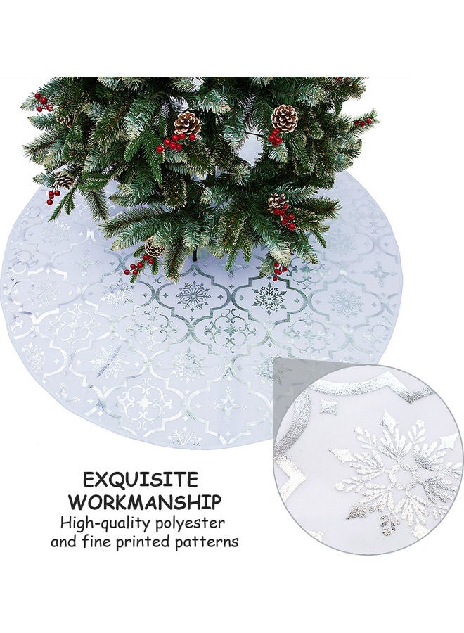 3-Piece Tree Skirt With Mat And Socks Ornaments Grey 47.2inch - Image 2