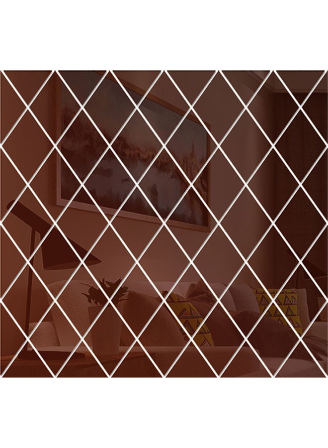 ملصق جداري عاكس بتصميم مرآة بني 22x8x22سم