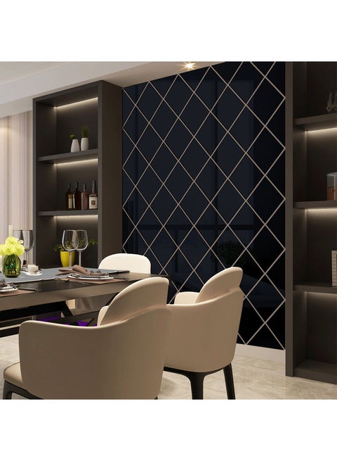 Mirror Reflective Wall Sticker Black 22x4.5x22cm