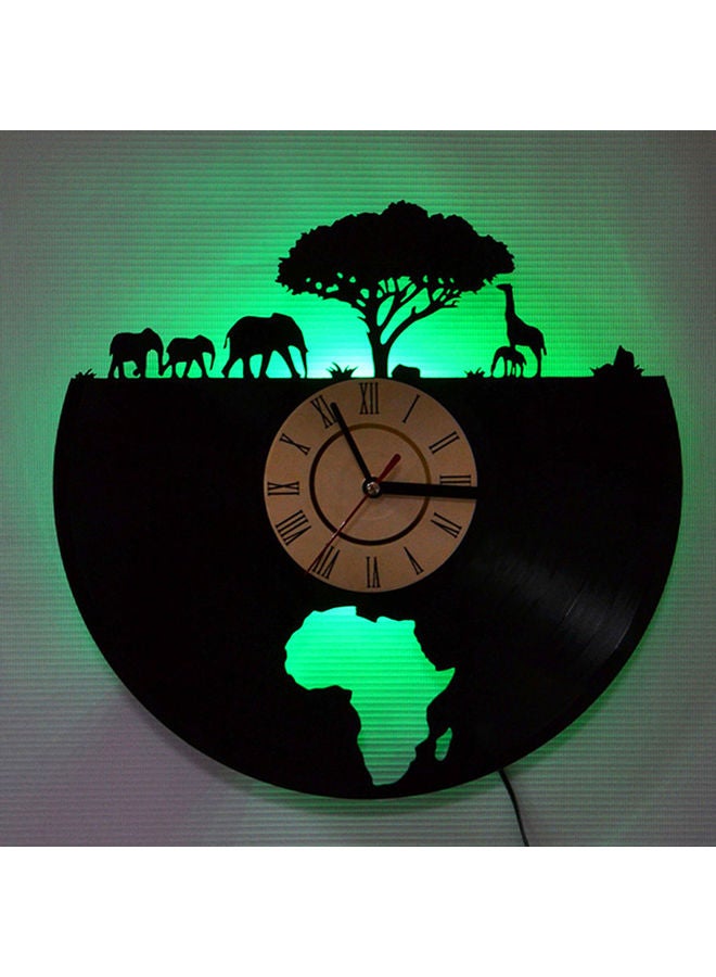 African Animal Themed Wall Clock Black/Beige 45.00x6.00x35.00cm - Image 2