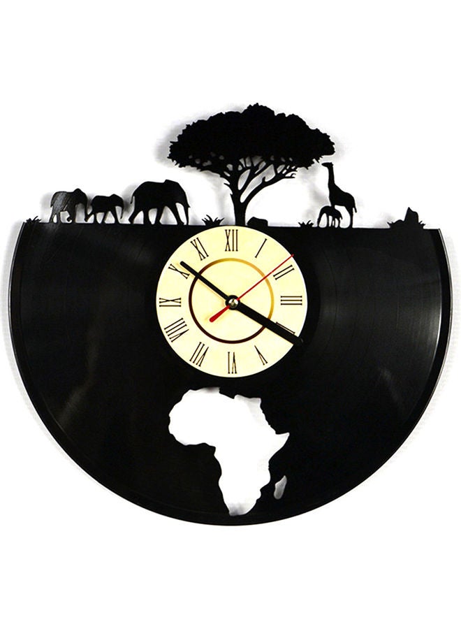 African Animal Themed Wall Clock Black/Beige 45.00x6.00x35.00cm - Image 1