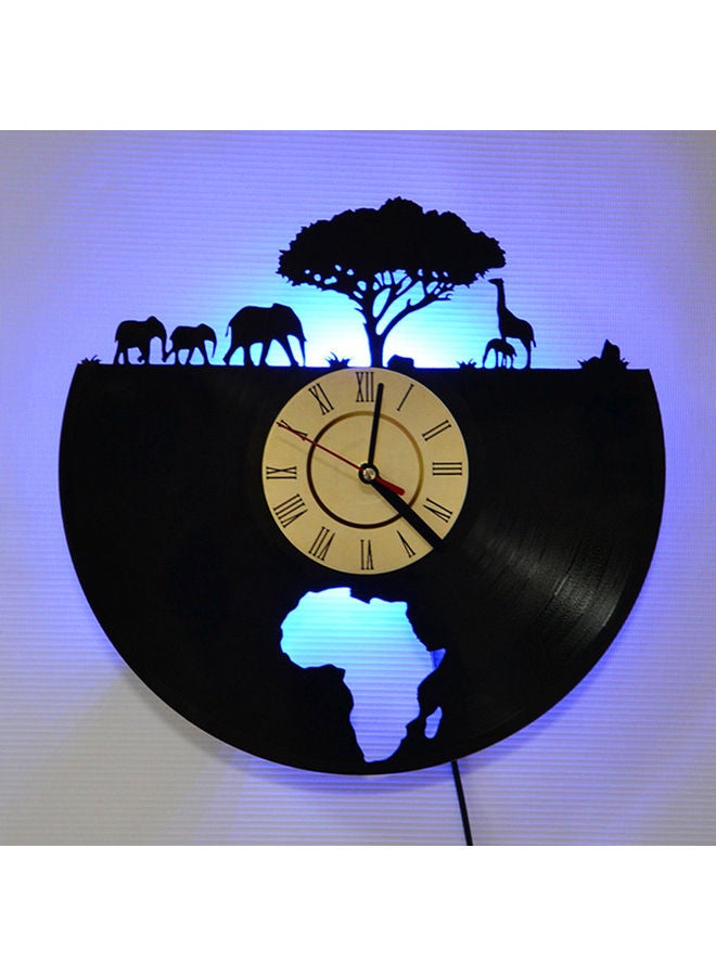 African Animal Themed Wall Clock Black/Beige 45.00x6.00x35.00cm - Image 2