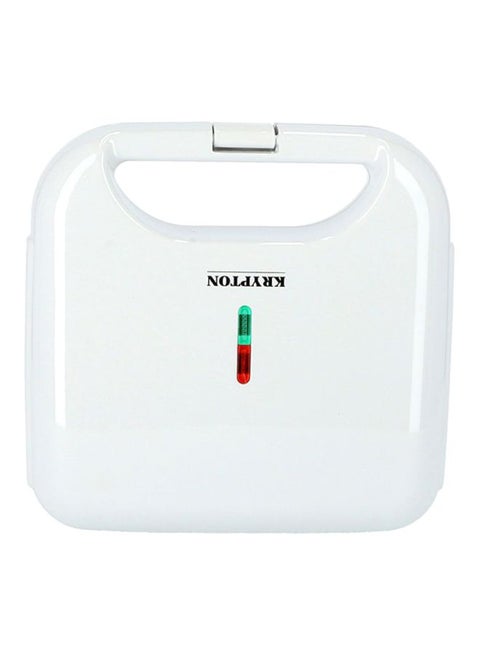 2 Slice Sandwich Maker with Cool Touch Handle, Indicator Light, Automatic Temperature Control and Non-Stick  Coating Plate and Compact Size KNSM6063 White/Black