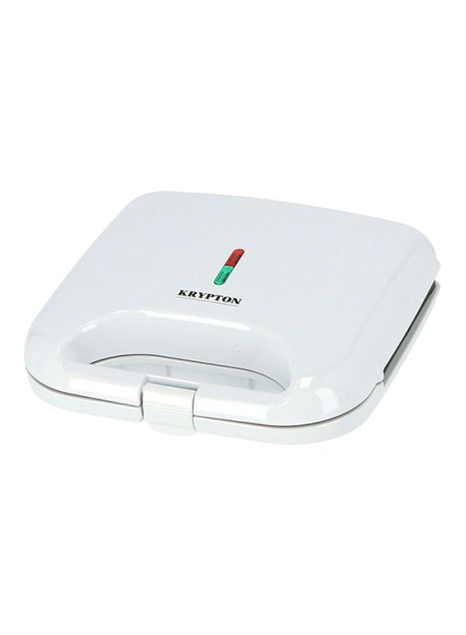 KRYPTON - 2 Slice Sandwich Maker with Cool Touch Handle, Indicator Light, Automatic Temperature Control and Non-Stick  Coating Plate and Compact Size KNSM6063 White/Black - Image 1