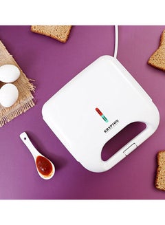 KRYPTON 2 Slice Sandwich Maker with Cool Touch Handle, Indicator Light, Automatic Temperature Control and Non-Stick  Coating Plate and Compact Size KNSM6063 White/Black  - Image 5