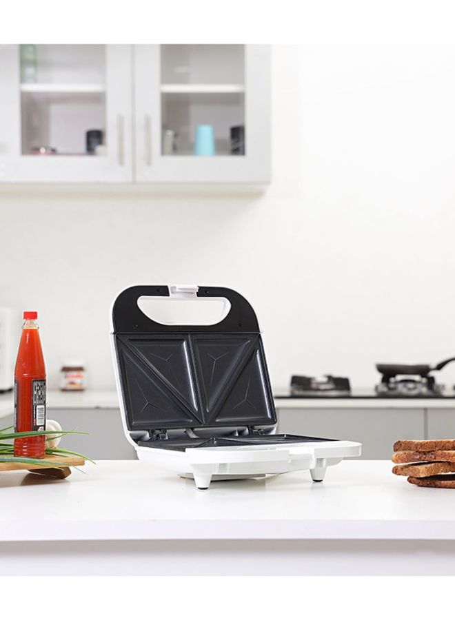 KRYPTON - 2 Slice Sandwich Maker with Cool Touch Handle, Indicator Light, Automatic Temperature Control and Non-Stick  Coating Plate and Compact Size KNSM6063 White/Black - Image 1