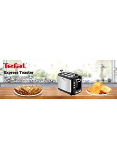 Tefal Toaster | Express | 2 slots | 7 Levels of Toasting | Defrost Function | Bin Warmer Accessory | Stainless steel | 2 Years Warranty 850 W TT365027 Black / stainless steel  - Image 2