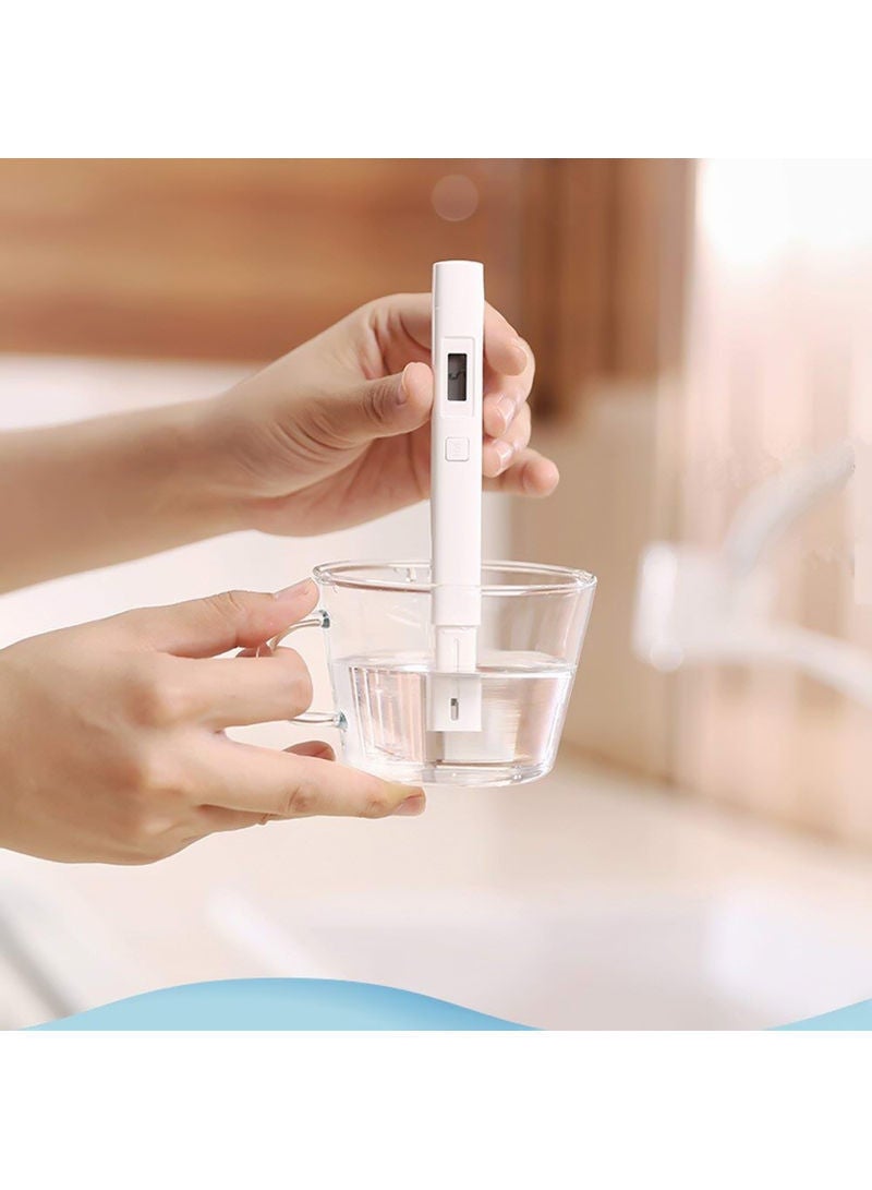 مقياس TDS رقمي محمول بتصميم على شكل قلم لقياس نقاء الماء PAA0726_P أبيض