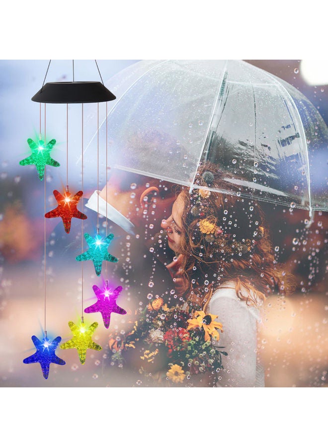 مصباح LED يعمل بالطاقة الشمسية بتصميم نجم البحر متعدد الألوان 73سم  - Image 2