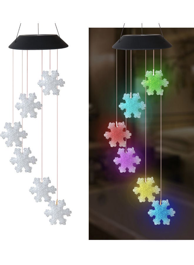 مصباح LED بتصميم ندفة ثلج يعمل بالطاقة الشمسية. متعدد الألوان 72سم  - Image 1