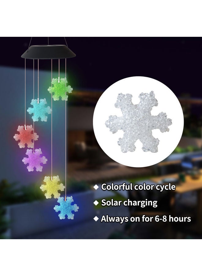 مصباح LED بتصميم ندفة ثلج يعمل بالطاقة الشمسية. متعدد الألوان 72سم  - Image 2