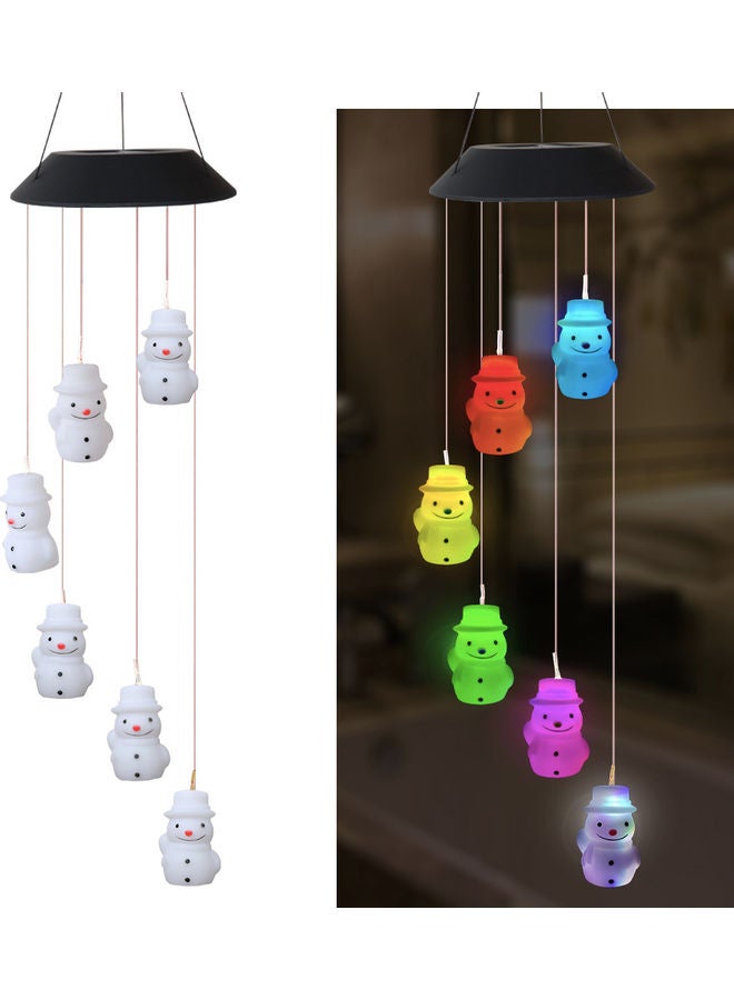 LED Snowman Style Solar Wind Chime Lamp Multicolour 69cm  - Image 1