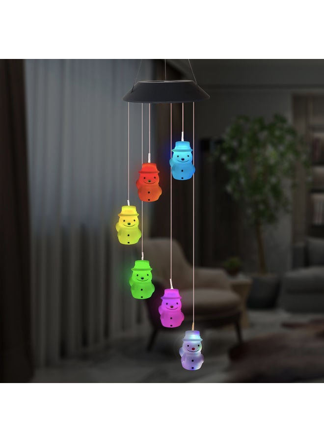 LED Snowman Style Solar Wind Chime Lamp Multicolour 69cm  - Image 2