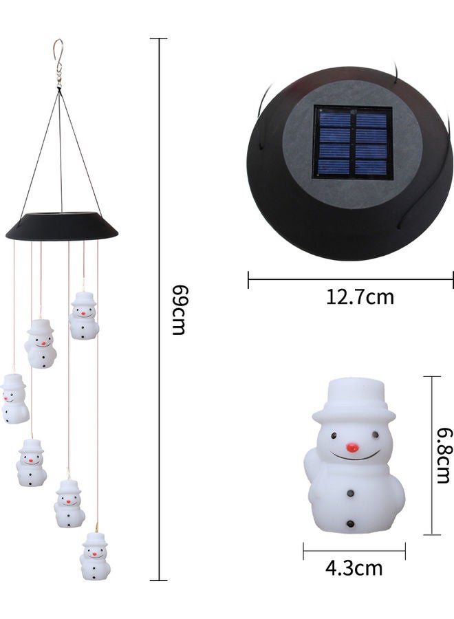LED Snowman Style Solar Wind Chime Lamp Multicolour 69cm  - Image 5