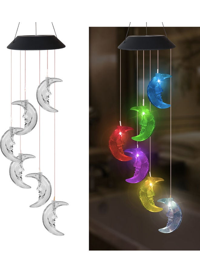 LED Moon Style Solar Wind Chime Lamp Multicolour 81cm  - Image 1