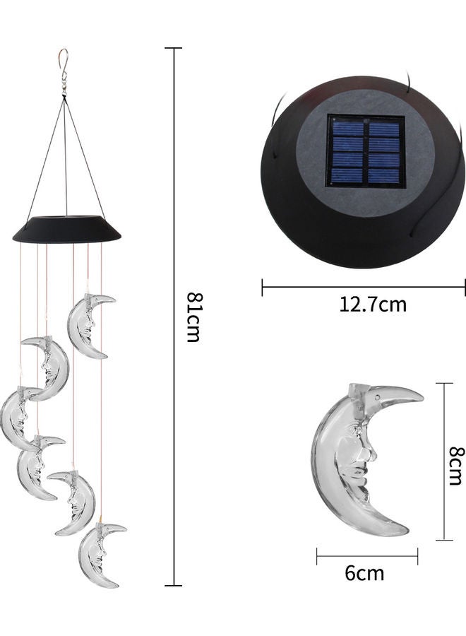 LED Moon Style Solar Wind Chime Lamp Multicolour 81cm  - Image 5
