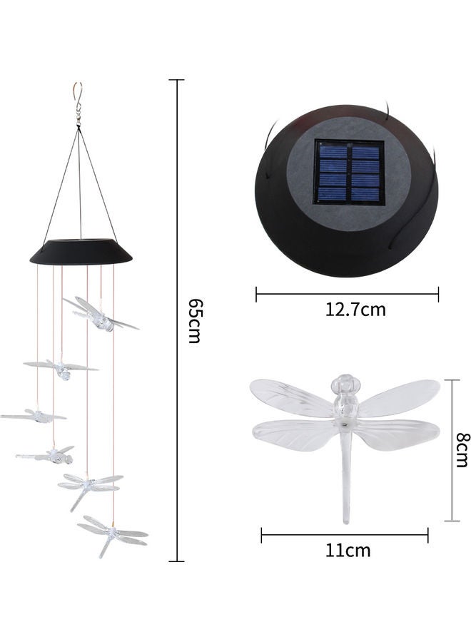 LED Dragonfly Style Solar Wind Chime Lamp Multicolour 65cm  - Image 4