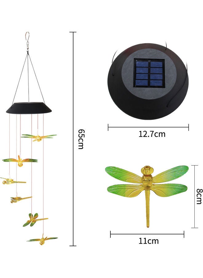 LED Dragonfly Solar Wind Chime Lamp Multicolour 65cm  - Image 5