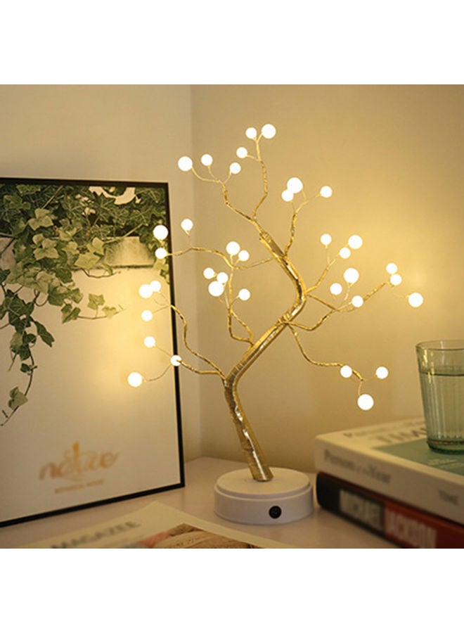 شجرة عيد الميلاد بإضاءة LED مع مفتاح لمس أبيض/فضي 50سم