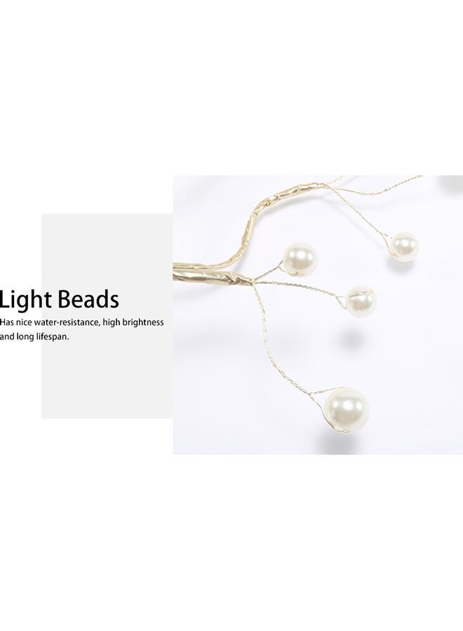 شجرة عيد الميلاد بإضاءة LED مع مفتاح لمس أبيض/فضي 50سم