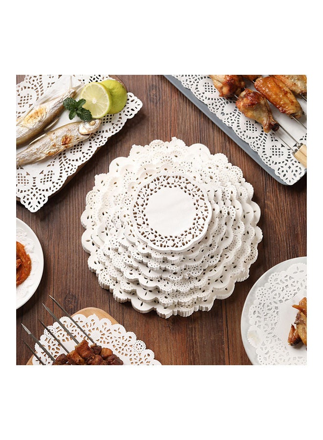طقم مفارش زينة دائرية من الدانتيل للاستخدام مرة واحدة مكون من 150 قطعة أبيض 31.50 x 2 x 31.50سم - Image 4