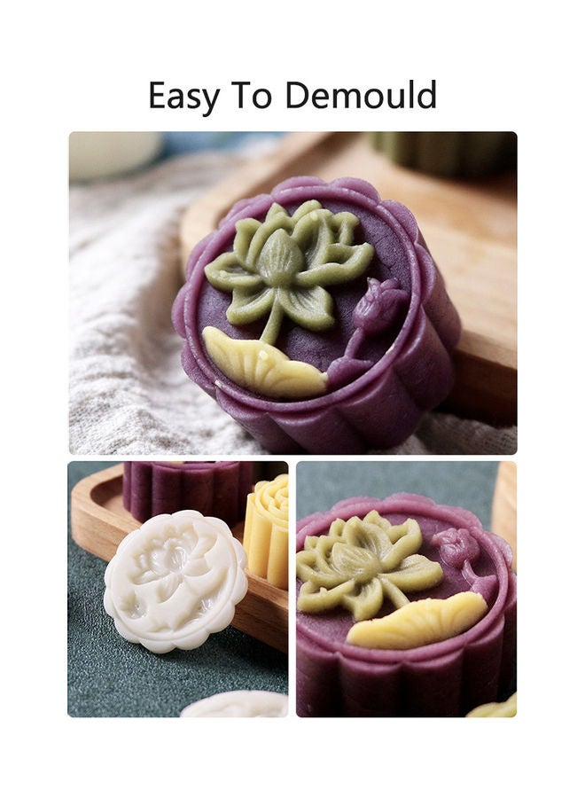 Mid-Autumn Festival Moon Cake Making Mold With 6 Stamp White/Beige/Silver 14 x 5 x 5cm - Image 4