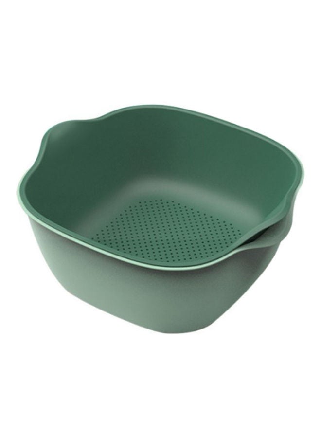 2-In-1 Kitchen Colander Filter Bowl Set Green 32 x 11.50 x 27cm