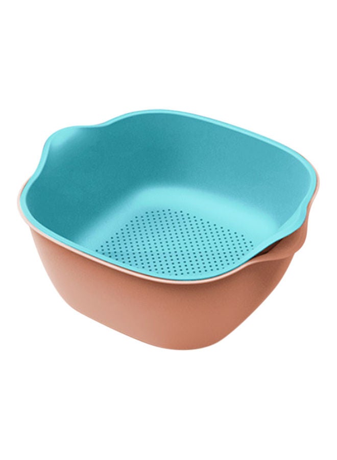 2-In-1 Kitchen Colander Filter Bowl Set Blue/Pink 25 x 10 x 22.50cm - Image 1
