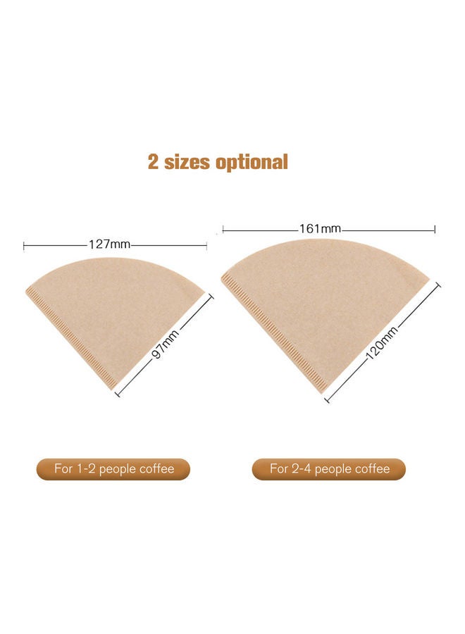 Generic - 40-Piece V Shaped Coffee Dripper Cone Paper Filter Beige 18 x 3 x 15cm - Image 1