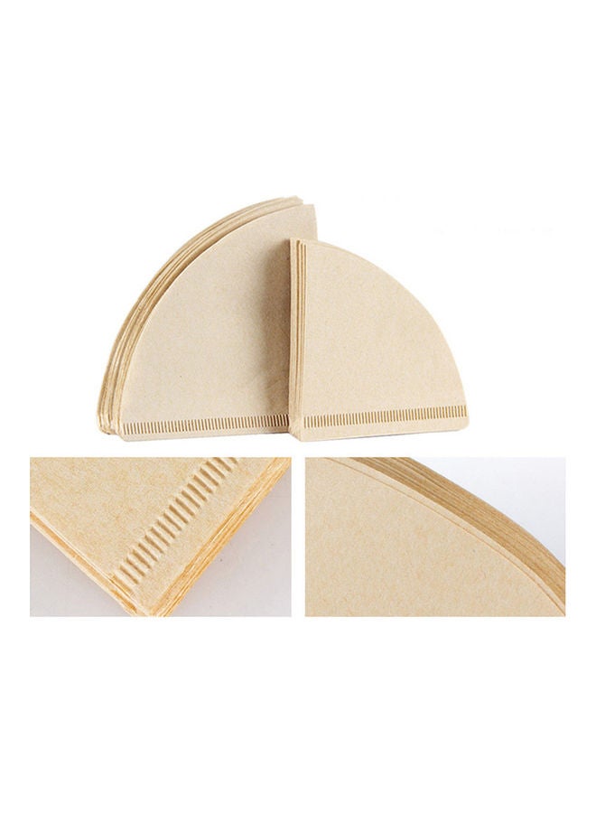 Generic - 40-Piece V Shaped Coffee Dripper Cone Paper Filter Beige 18 x 3 x 15cm - Image 1