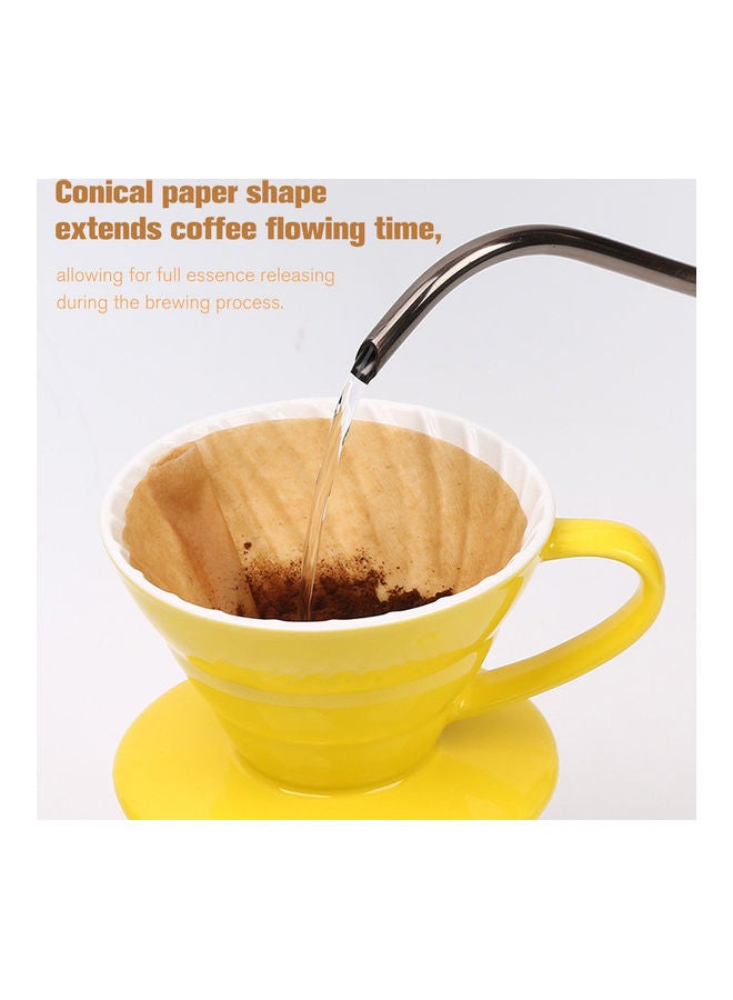 40-Piece V Shaped Coffee Dripper Cone Paper Filter Beige 18 x 3 x 15cm  - Image 5
