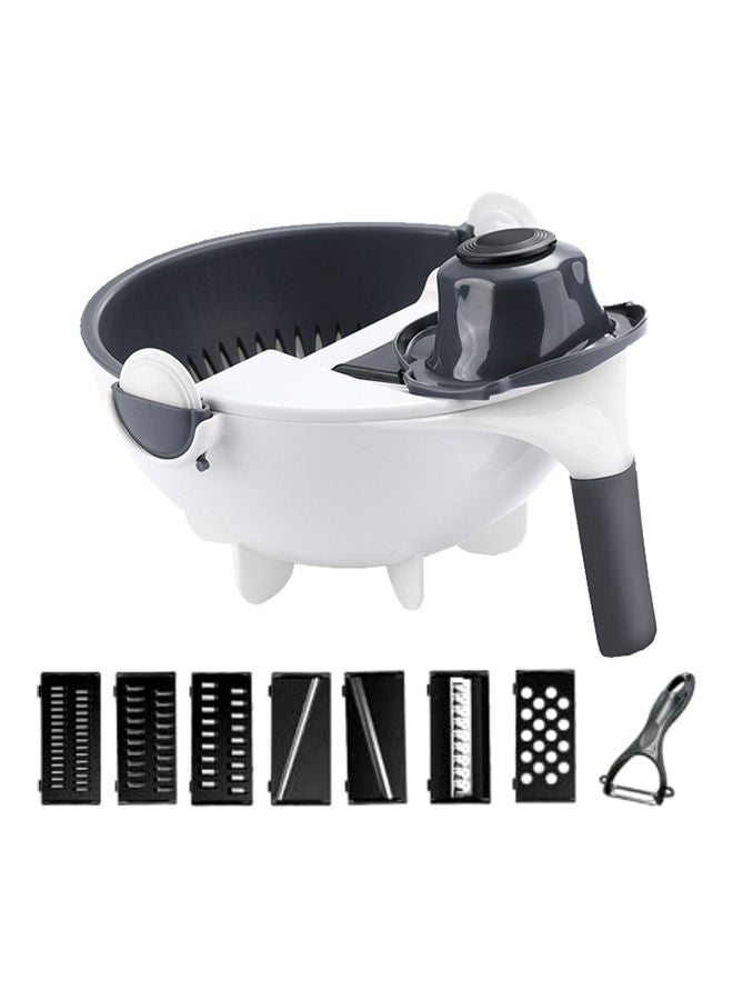 قطاعة خضراوات متعددة الوظائف مع سلة أسود/ أبيض 23 x 13.50 x 23سم - Image 1
