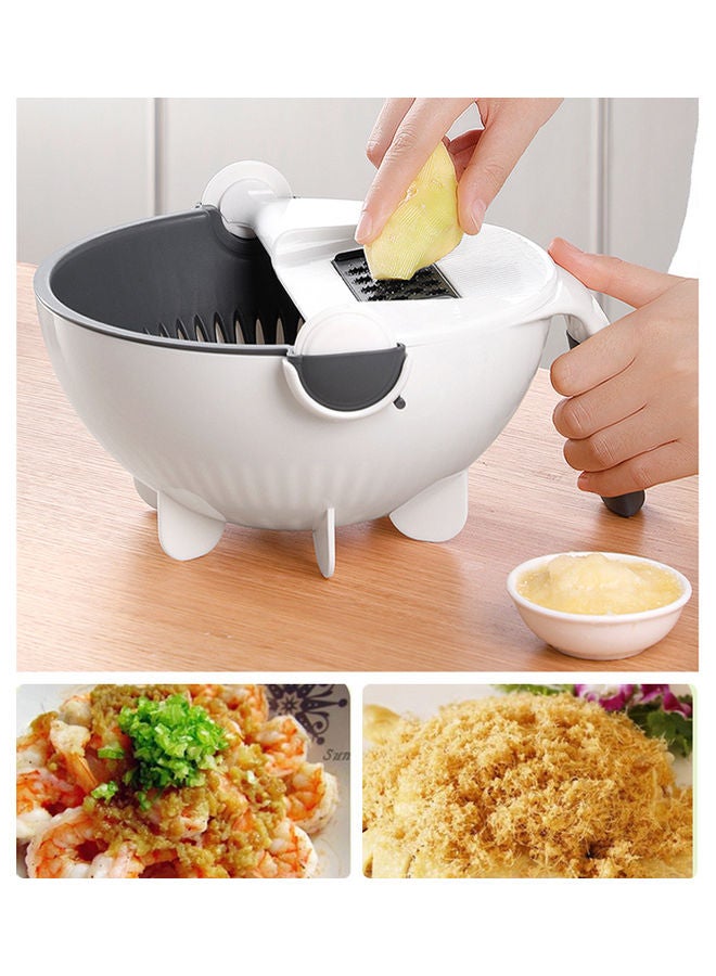 قطاعة خضراوات متعددة الوظائف مع سلة أسود/ أبيض 23 x 13.50 x 23سم - Image 2