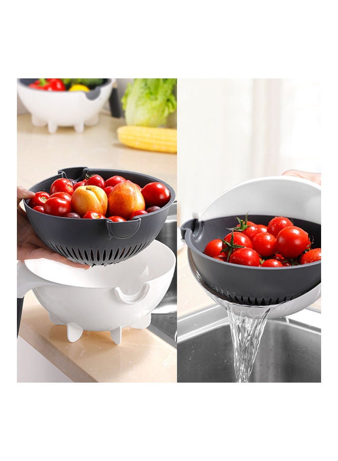 قطاعة خضراوات متعددة الوظائف مع سلة أسود/ أبيض 23 x 13.50 x 23سم - Image 4