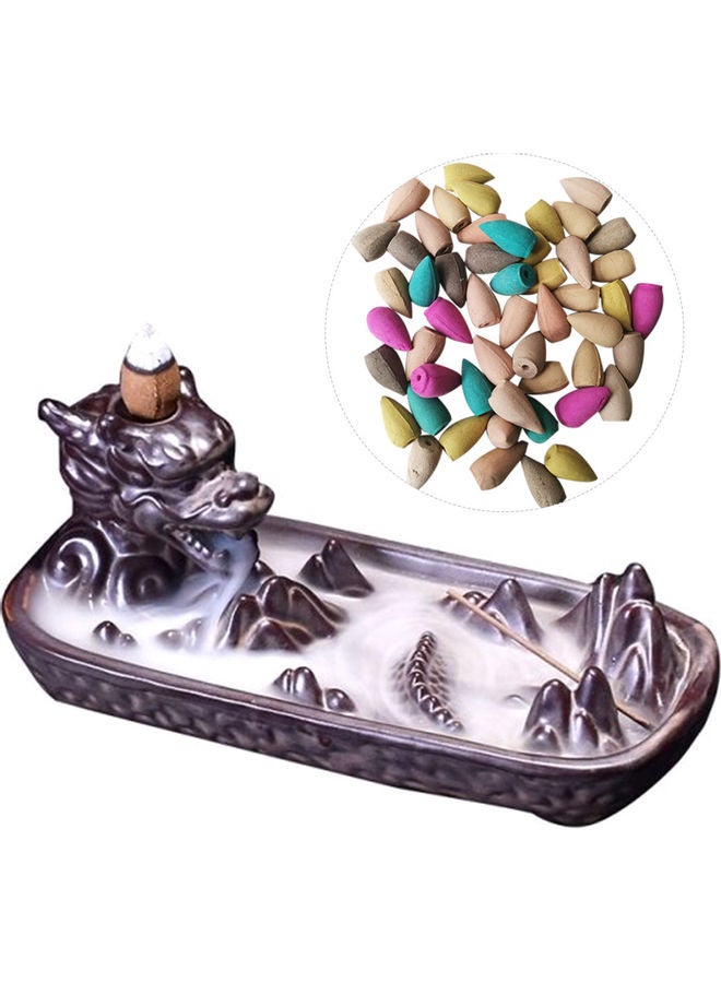 Decorative Backflow Incense Burner Cap Black