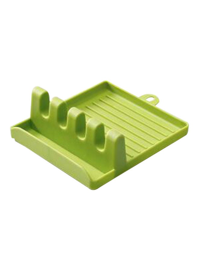 Heat-Resistant Spatula Holder Rack Green 14 x 5 x 13cm - Image 1