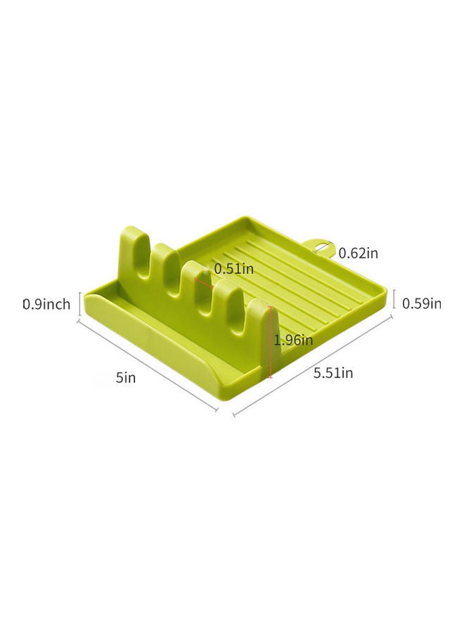 Heat-Resistant Spatula Holder Rack Green 14 x 5 x 13cm - Image 2