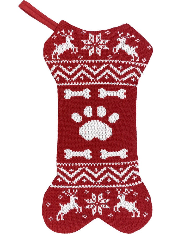 جوارب مزينة برسوم الكريسماس أحمر/أبيض 45 x 23.5سم - Image 1