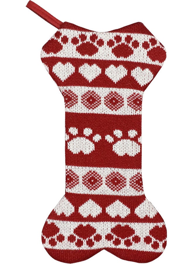 جوارب مزينة برسوم أحمر/أبيض 45 x 23.5سم - Image 1