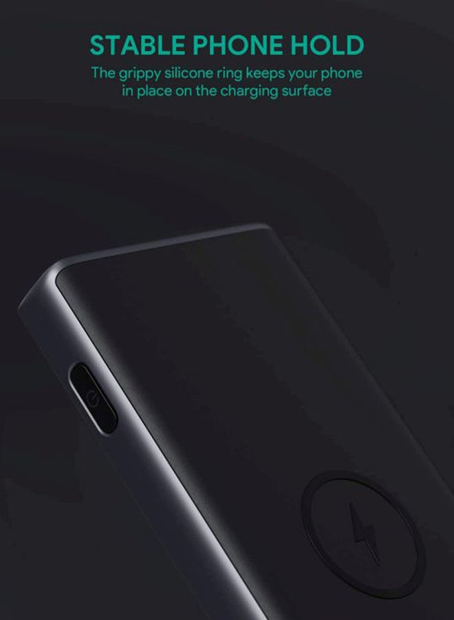 Aukey - 10000.0 mAh USB-C And QC 3.0 Sprint Wireless Charging PD Power Bank,PB-Y32 Black - Image 1