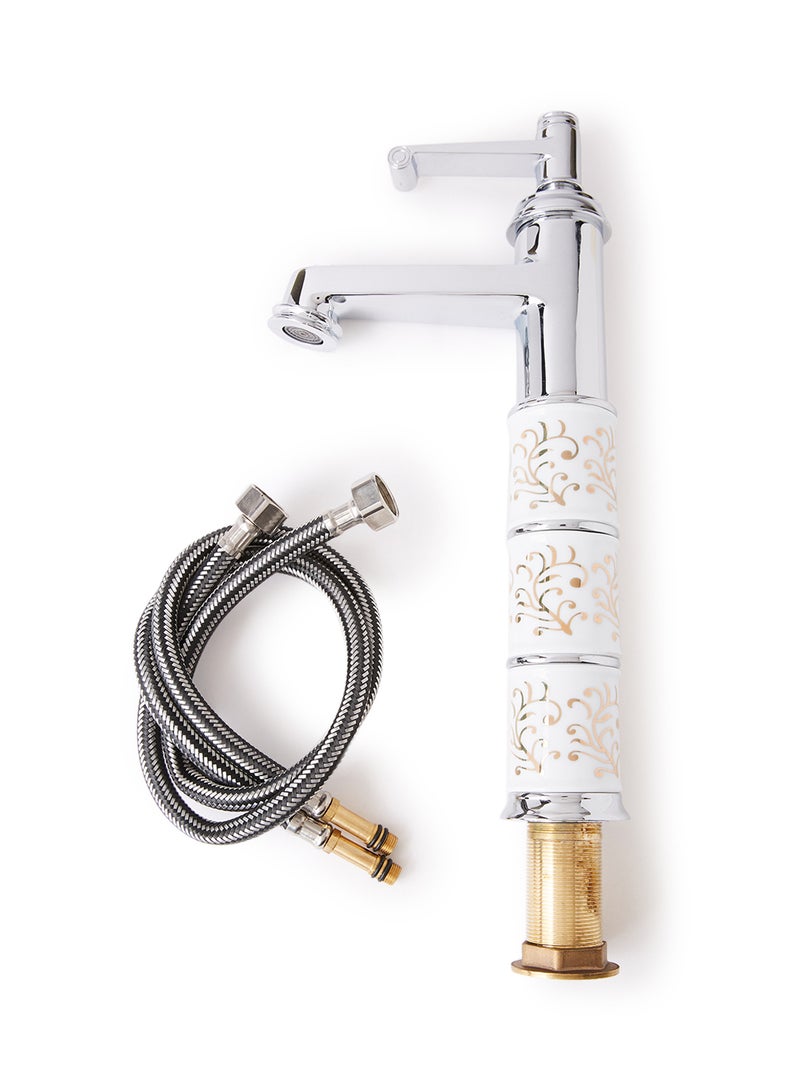 fashionhome Single Hole Bathroom Faucet Silver/Beige