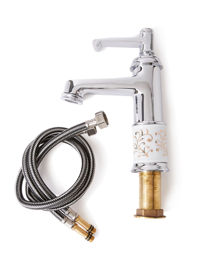 fashionhome Single Hole Bathroom Faucet Silver/Beige