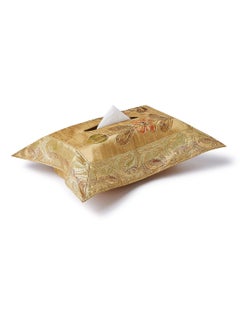 Ikras 4-Piece Embroidered Runner With Placemat And Tissue Box Set Beige 100x50cm  - Image 3