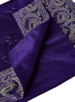 Ikras 5-Piece Embroidered Placemat and Table Runner Set Purple  - Image 2