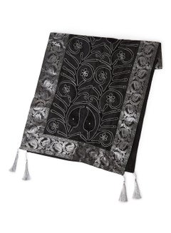 Ikras Decorative Fabric Runner Black/Silver 50x150cm  - Image 1