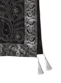 Ikras Decorative Fabric Runner Black/Silver 50x150cm  - Image 2